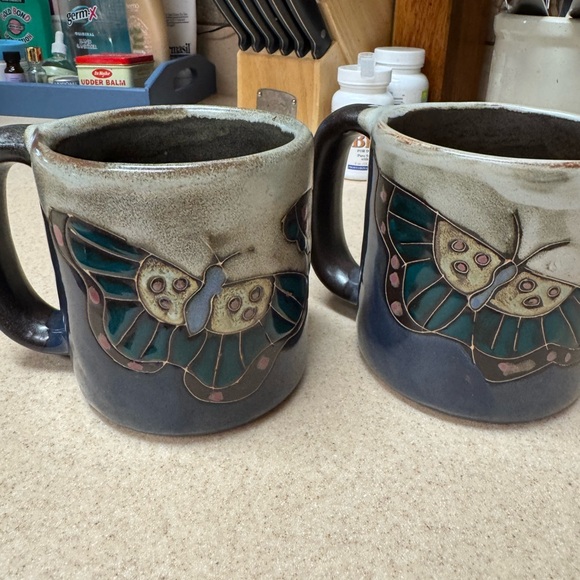 Butterfly coffee mugs. Handmade. - Picture 10 of 12